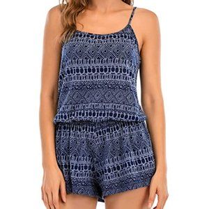 Lucky Brand Spring Romantic Tribal Burnout Romper Cover-up Size Medium